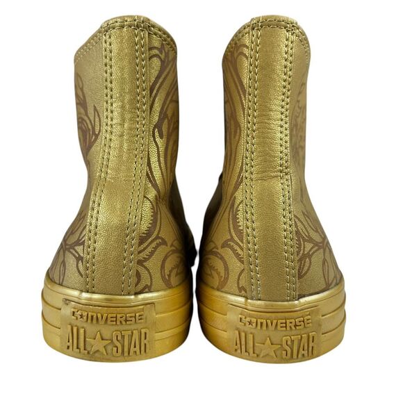 Converse Sneakers Women 7 Chuck Taylor All Star Laser Baroque Gold Hi Top Shoes - Picture 10 of 12